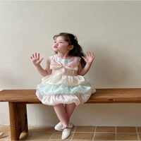 Load image into Gallery viewer, Baby Kid Girls Color-blocking Bow Princess Dresses Wholesale 25050825
