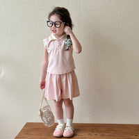 Load image into Gallery viewer, 2 Pieces Set Baby Kid Girls Cartoon Tank Tops And Solid Color Shorts Wholesale 25050829
