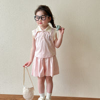 Load image into Gallery viewer, 2 Pieces Set Baby Kid Girls Cartoon Tank Tops And Solid Color Shorts Wholesale 25050829
