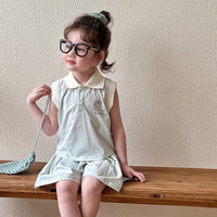 Load image into Gallery viewer, 2 Pieces Set Baby Kid Girls Cartoon Tank Tops And Solid Color Shorts Wholesale 25050829
