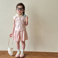 Load image into Gallery viewer, 2 Pieces Set Baby Kid Girls Cartoon Tank Tops And Solid Color Shorts Wholesale 25050829
