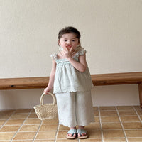 Load image into Gallery viewer, 2 Pieces Set Baby Kid Girls Solid Color Tank Tops And Pants Wholesale 25050830
