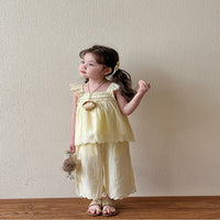 Load image into Gallery viewer, 2 Pieces Set Baby Kid Girls Solid Color Tank Tops And Pants Wholesale 25050830

