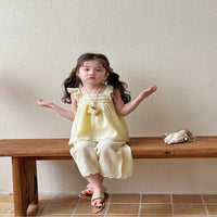 Load image into Gallery viewer, 2 Pieces Set Baby Kid Girls Solid Color Tank Tops And Pants Wholesale 25050830
