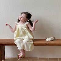 Load image into Gallery viewer, 2 Pieces Set Baby Kid Girls Solid Color Tank Tops And Pants Wholesale 25050830
