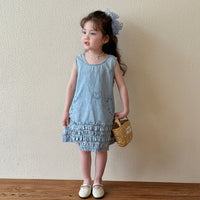 Load image into Gallery viewer, Baby Kid Girls Solid Color Dresses Wholesale 25050839
