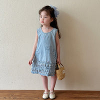 Load image into Gallery viewer, Baby Kid Girls Solid Color Dresses Wholesale 25050839
