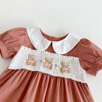 Load image into Gallery viewer, Baby Kid Girls Cartoon Embroidered Dresses Wholesale 25050845
