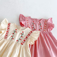 Load image into Gallery viewer, Baby Kid Girls Flower Fruit Embroidered Dresses Wholesale 25050850
