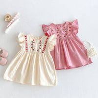 Load image into Gallery viewer, Baby Kid Girls Flower Fruit Embroidered Dresses Wholesale 25050850
