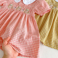 Load image into Gallery viewer, Baby Kid Girls Checked Cartoon Dresses Wholesale 25050851

