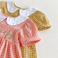 Load image into Gallery viewer, Baby Kid Girls Checked Cartoon Dresses Wholesale 25050851
