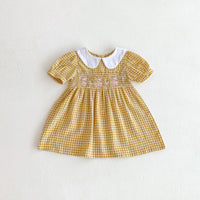 Load image into Gallery viewer, Baby Kid Girls Checked Cartoon Dresses Wholesale 25050851
