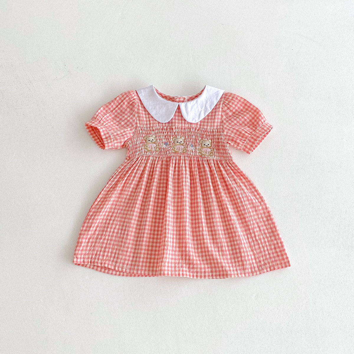 Baby Kid Girls Checked Cartoon Dresses Wholesale 25050851