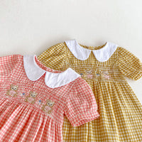 Load image into Gallery viewer, Baby Kid Girls Checked Cartoon Dresses Wholesale 25050851
