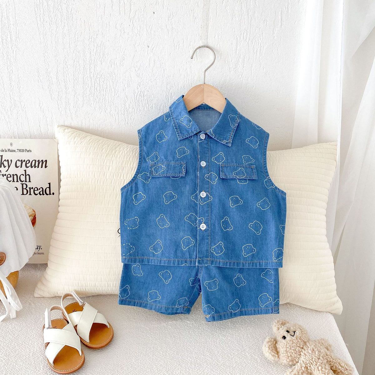 2 Pieces Set Baby Kid Boys Cartoon Print Tank Tops And Shorts Wholesale 25050852