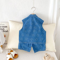 Load image into Gallery viewer, 2 Pieces Set Baby Kid Boys Cartoon Print Tank Tops And Shorts Wholesale 25050852
