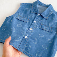 Load image into Gallery viewer, 2 Pieces Set Baby Kid Boys Cartoon Print Tank Tops And Shorts Wholesale 25050852
