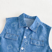 Load image into Gallery viewer, 2 Pieces Set Baby Kid Boys Cartoon Print Tank Tops And Shorts Wholesale 25050852
