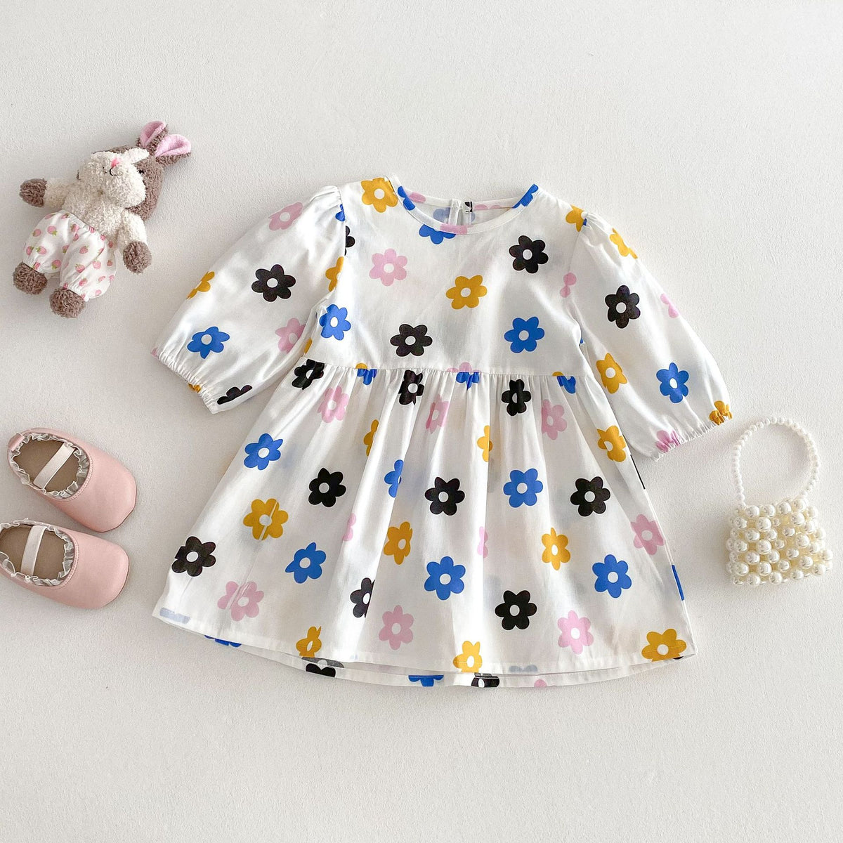 Baby Kid Girls Flower Print Dresses Wholesale 25050853