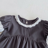 Load image into Gallery viewer, Baby Kid Girls Solid Color Lace Dresses Wholesale 25050854
