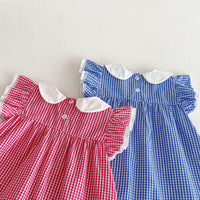 Load image into Gallery viewer, Baby Kid Girls Checked Dresses Wholesale 25050855
