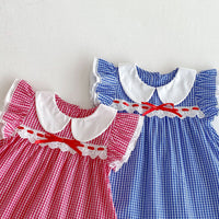 Load image into Gallery viewer, Baby Kid Girls Checked Dresses Wholesale 25050855
