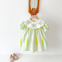 Load image into Gallery viewer, Baby Kid Girls Striped Color-blocking Bow Dresses Wholesale 25050856
