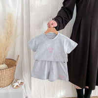 Load image into Gallery viewer, 2 Pieces Set Baby Kid Girls Boys Embroidered T-Shirts And Shorts Wholesale 25050860
