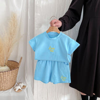 Load image into Gallery viewer, 2 Pieces Set Baby Kid Girls Boys Embroidered T-Shirts And Shorts Wholesale 25050860
