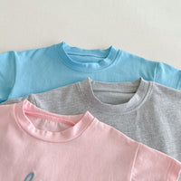 Load image into Gallery viewer, 2 Pieces Set Baby Kid Girls Boys Embroidered T-Shirts And Shorts Wholesale 25050860
