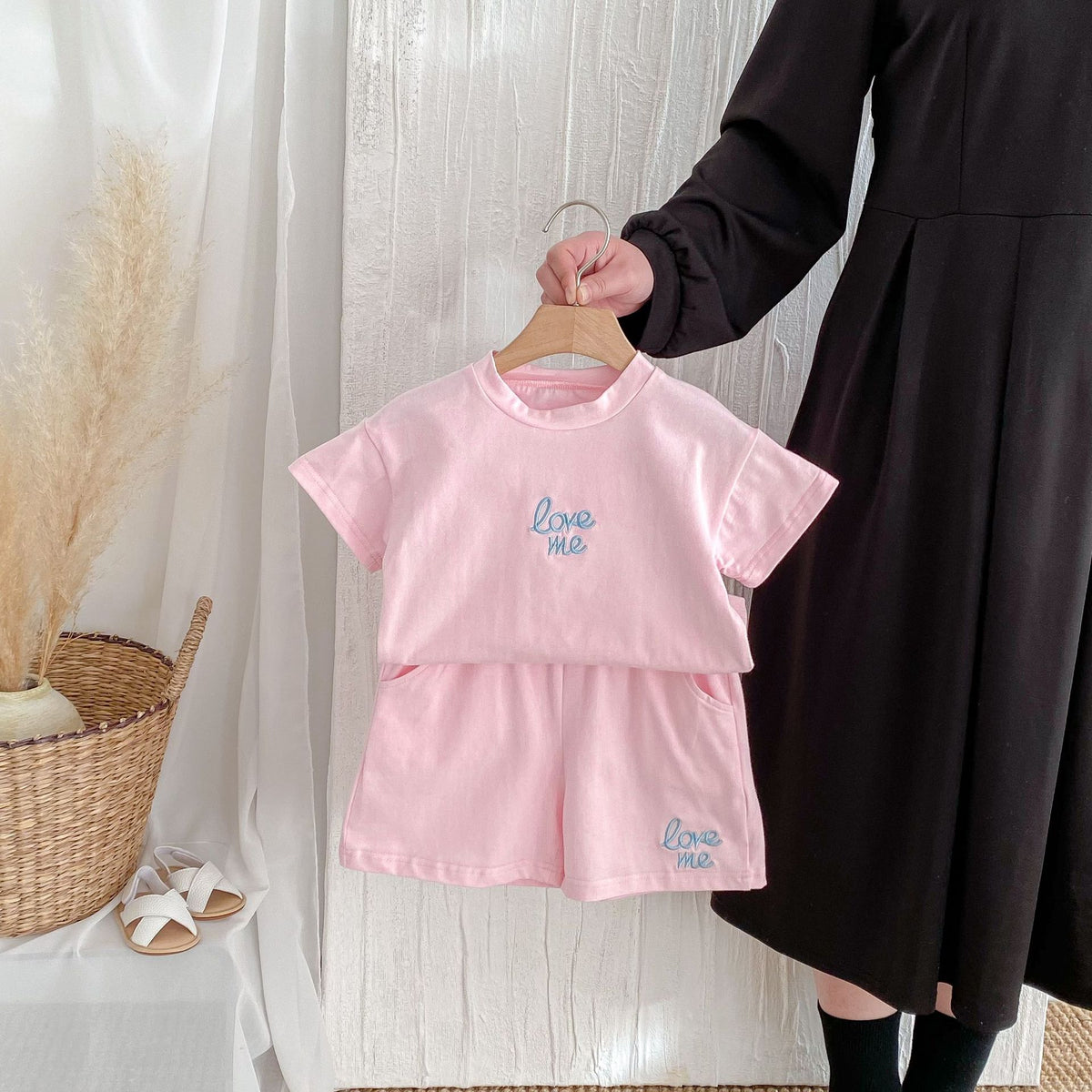 2 Pieces Set Baby Kid Girls Boys Embroidered T-Shirts And Shorts Wholesale 25050860