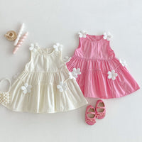 Load image into Gallery viewer, Baby Kid Girls Solid Color Flower Dresses Wholesale 25050862
