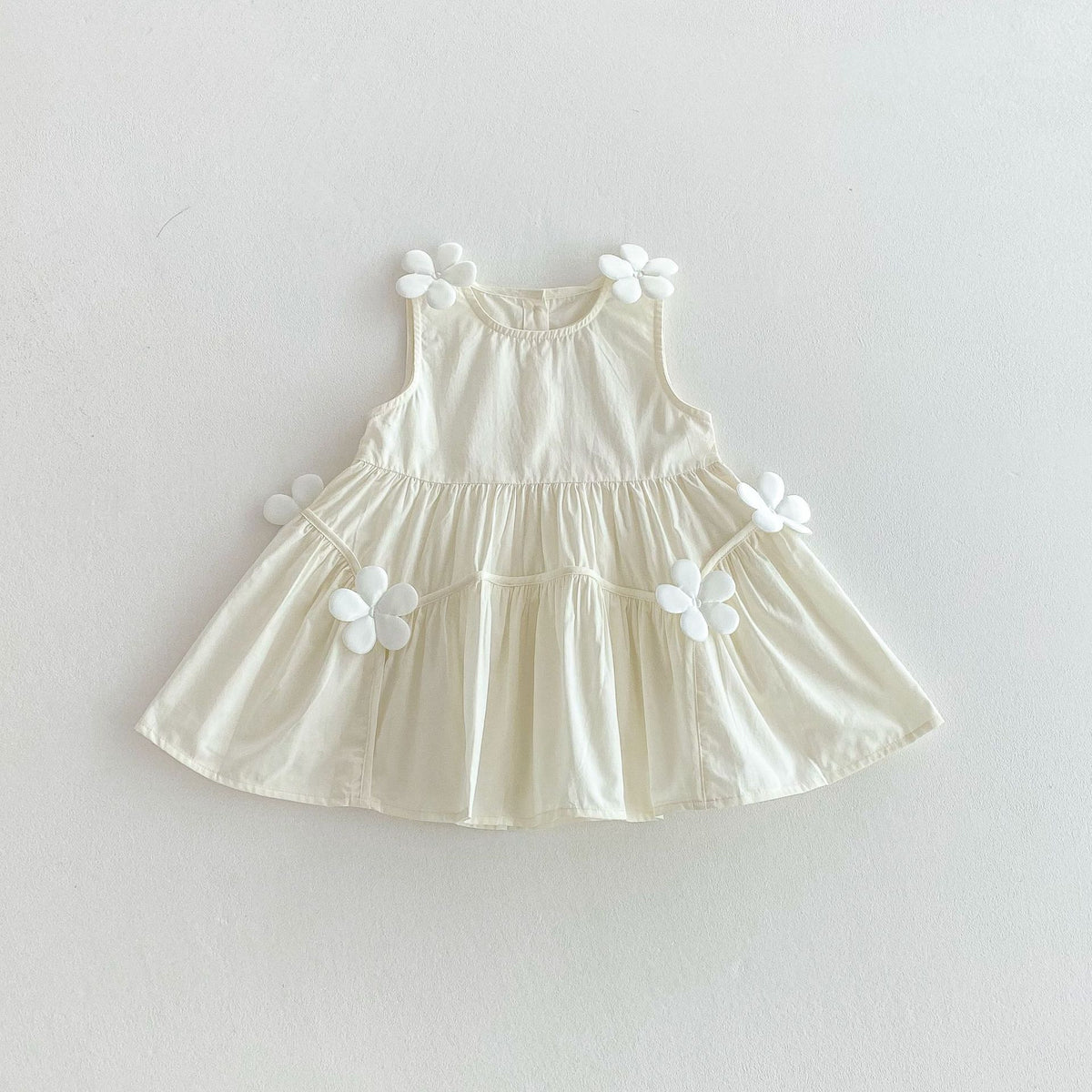 Baby Kid Girls Solid Color Flower Dresses Wholesale 25050862