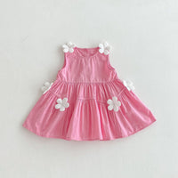 Load image into Gallery viewer, Baby Kid Girls Solid Color Flower Dresses Wholesale 25050862
