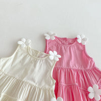 Load image into Gallery viewer, Baby Kid Girls Solid Color Flower Dresses Wholesale 25050862
