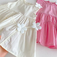 Load image into Gallery viewer, Baby Kid Girls Solid Color Flower Dresses Wholesale 25050862
