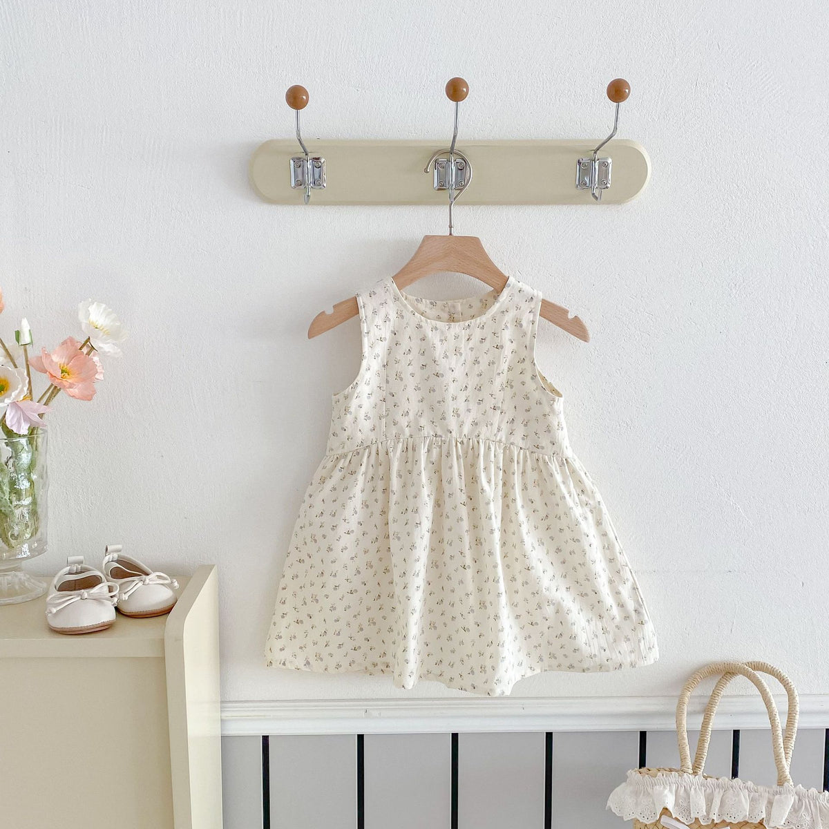 Baby Kid Girls Solid Color Flower Dresses Wholesale 25050863