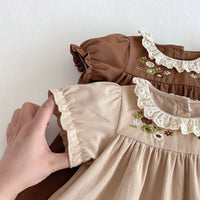 Load image into Gallery viewer, Baby Kid Girls Flower Embroidered Dresses Wholesale 25050866
