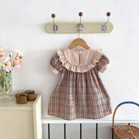 Load image into Gallery viewer, Baby Kid Girls Checked Cartoon Dresses Wholesale 25050874

