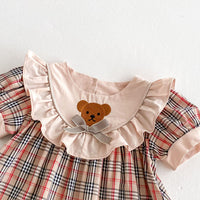 Load image into Gallery viewer, Baby Kid Girls Checked Cartoon Dresses Wholesale 25050874
