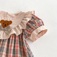 Load image into Gallery viewer, Baby Kid Girls Checked Cartoon Dresses Wholesale 25050874
