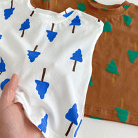 Load image into Gallery viewer, 2 Pieces Set Baby Kid Boys Plant Print T-Shirts And Shorts Wholesale 25050877
