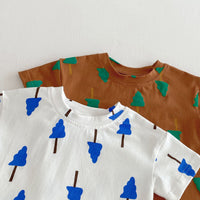Load image into Gallery viewer, 2 Pieces Set Baby Kid Boys Plant Print T-Shirts And Shorts Wholesale 25050877
