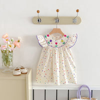 Load image into Gallery viewer, Baby Kid Girls Flower Polka dots Embroidered Dresses Wholesale 25050878

