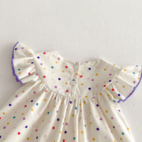 Load image into Gallery viewer, Baby Kid Girls Flower Polka dots Embroidered Dresses Wholesale 25050878
