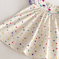 Load image into Gallery viewer, Baby Kid Girls Flower Polka dots Embroidered Dresses Wholesale 25050878

