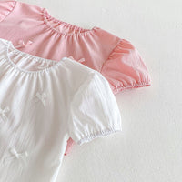 Load image into Gallery viewer, 2 Pieces Set Baby Kid Girls Bow Tops And Solid Color Shorts Wholesale 25050879
