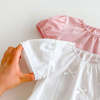 Load image into Gallery viewer, 2 Pieces Set Baby Kid Girls Bow Tops And Solid Color Shorts Wholesale 25050879
