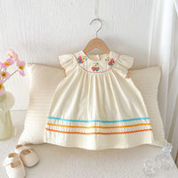 Load image into Gallery viewer, Baby Kid Girls Color-blocking Cartoon Embroidered Dresses Wholesale 25050882
